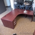 Mahogany Single Pedestal L Suite Corner Desk